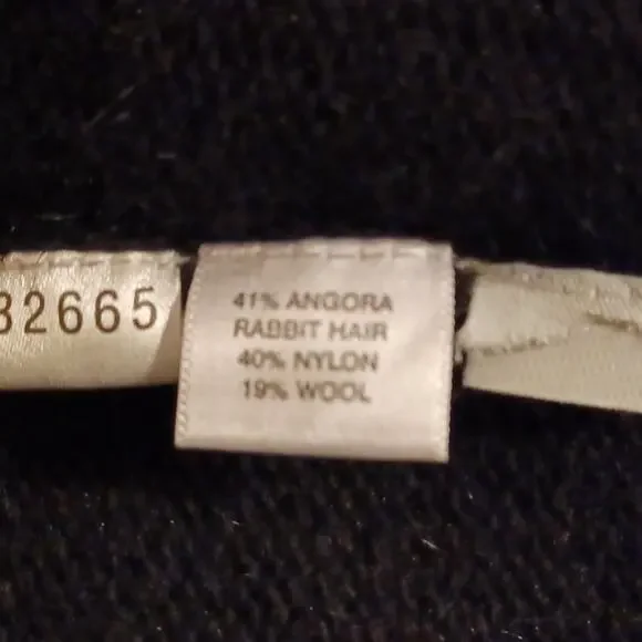 ANN TAYLOR Women's Black Rabbit Hair & Wool Blend Sweater Blouse Size M. - Picture 11 of 13